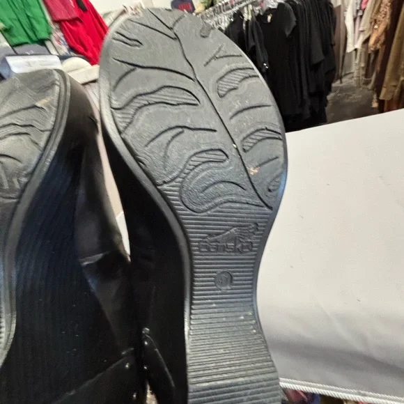 Dansko Fanny Wedge Mary Jane Black Women's  Shoes Heels - Picture 4 of 7